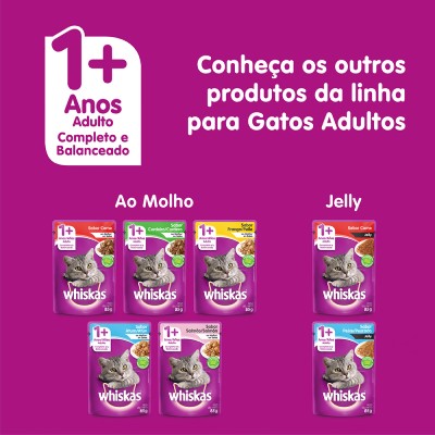 Alimento Húmedo para Gatos Adultos Whiskas Sabor Cordero 85g 